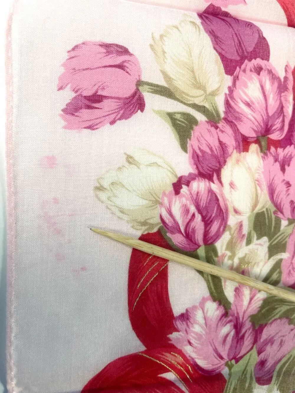 Vintage Christian Dior Floral Cotton Scarf NWT Pink Tulips